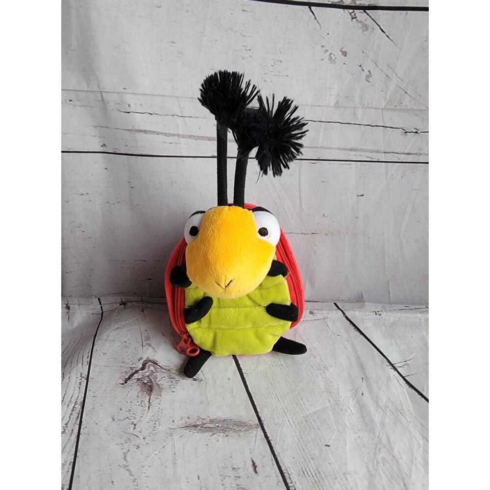 HALLMARK Zippered Bug'em Red Black Ladybug Pouch Gift Bag Beanie Plush Purse Bag
